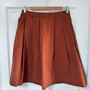 Uniqlo Pleated Terracotta Skirt – Size Medium